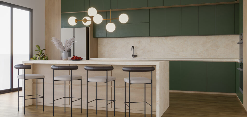 custom kitchen and backsplash