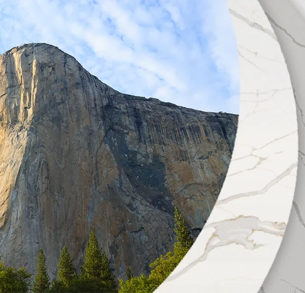 thumbnail for Statement Crescent Quartz Collection featuring a bold image of El Capitan and example slabs